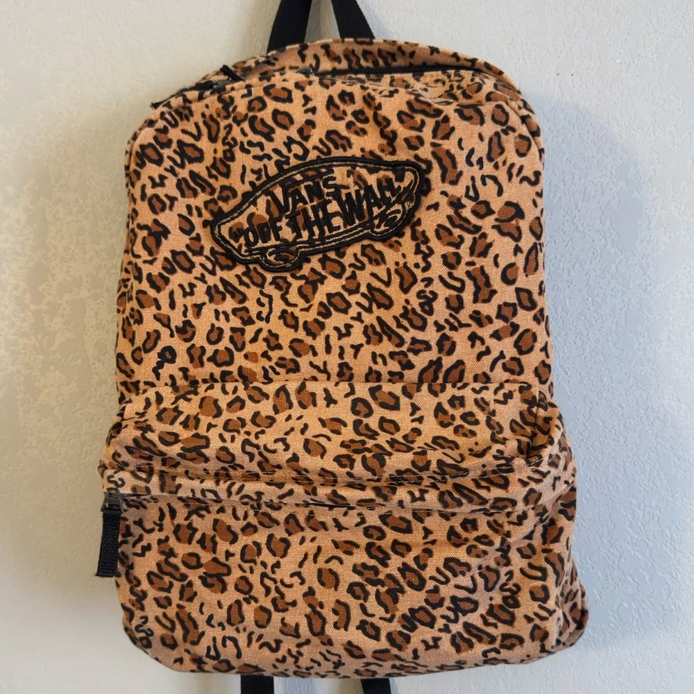 Vans Leopard Print Backpack with Black Logo - Picture 2 of 6